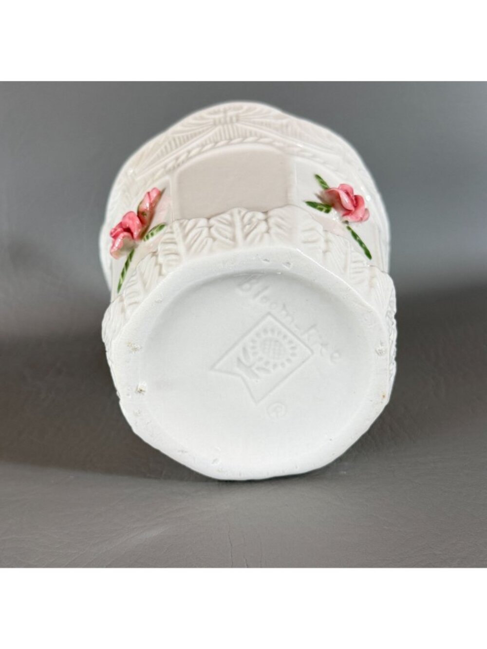 Vintage Bloom Rite Ceramic Rose Planter Cachepot Victorian Shabby Chic 5" - Picture 6 of 12
